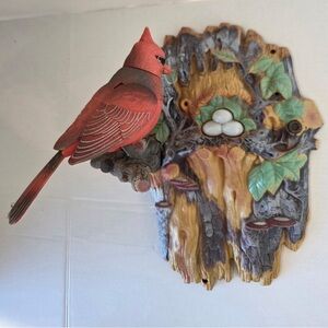 Motion Activated Chirping Bird - Cardinal On Branch Nest Used Untested